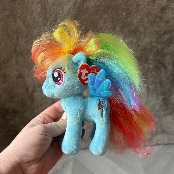 Rainbow Dash My Little Pony Beanie Babies Plush Stuffed Animal Toy Ty with Tag - Picture 1 of 9